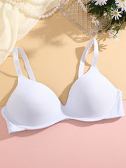 Comfy Push Up Bra Solid T Shirt Breathable Women's Lingerie