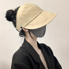 Women's Ponytail Visor Hat Quick Drying Wide Brim Sun Hat