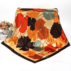 Print Silk Satin Scarf Female Shawls Head Scarf For Ladies