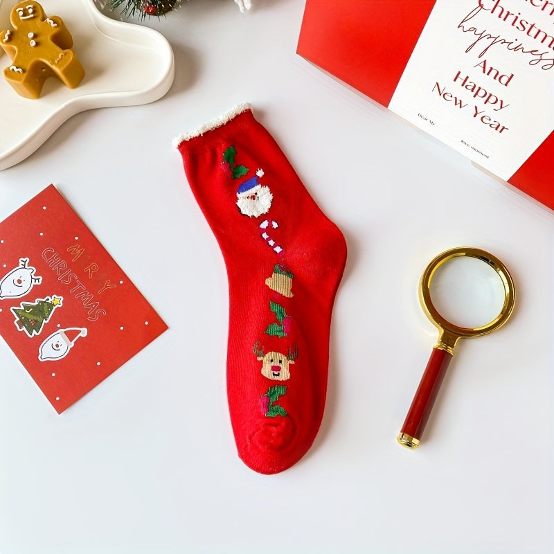 Christmas Socks Mid Tube Fall Winter Santa Socks US6 8