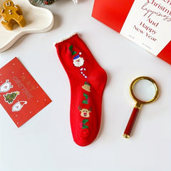 Christmas Socks Mid Tube Fall Winter Santa Socks US6 8