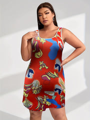 Abstract Print Pajama Tank Dress