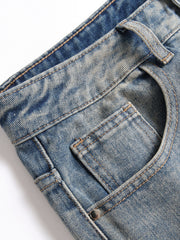 Men's Slim Fit Ripped Jeans Casual Street Style Denim Pants