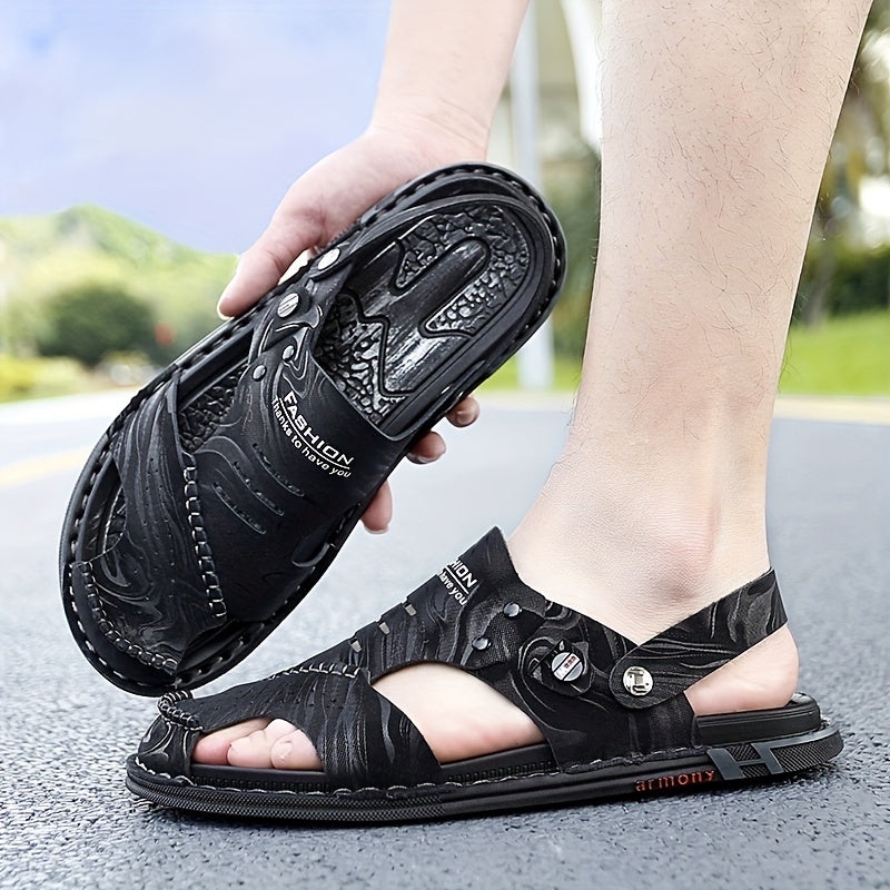 Men's Slip On Beach Sandals Solid Casual Shoes