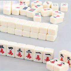 Compact Mahjong Set 144 Tiles w/ Storage Box for Travel & Home Play