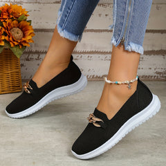 Women's Chain Decor Sneakers Slip On Outdoor Shoes