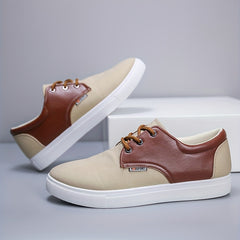 Men's Two Tone Lace up Front Canvas Skate Shoes