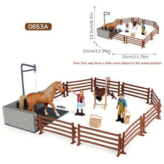 Deluxe Farm Ranch Playset with Stable & Horseback Riding Scene