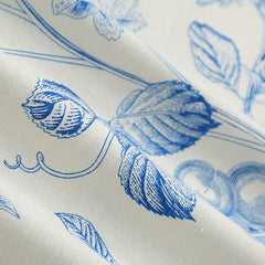 Bohemian Cream Twig Bird Floral Curtains Rod Pocket Curtain