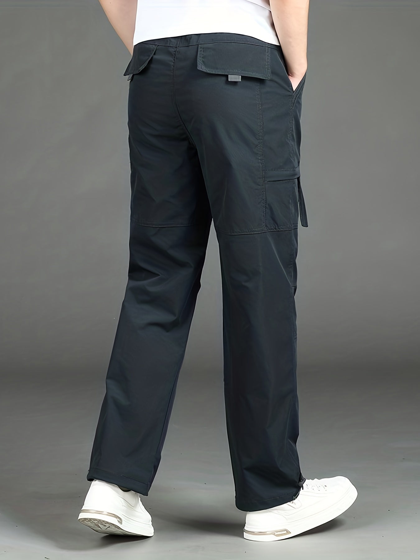 Men's Loose Straight Leg Sports Pants Waterproof Quick Dry Cargo Trousers