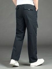 Men's Loose Straight Leg Sports Pants Waterproof Quick Dry Cargo Trousers