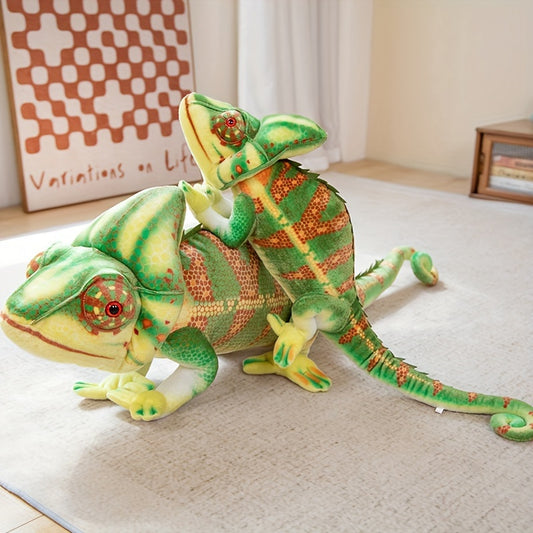 Soft Cuddly Chameleon Plush Toy Realistic Lizard Stuffed Animal