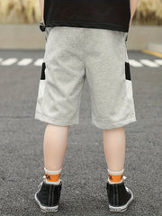 Boys Stripe & Letter Comfortable Creative Shorts Quick Drying Shorts