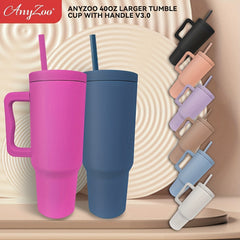 Anyzoo 40oz Ice Tyrant Cup Macaron Water Bottle With Lid & Straw