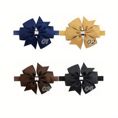 4pcs Girls Bowknot Elastic Headband Hair Accessories
