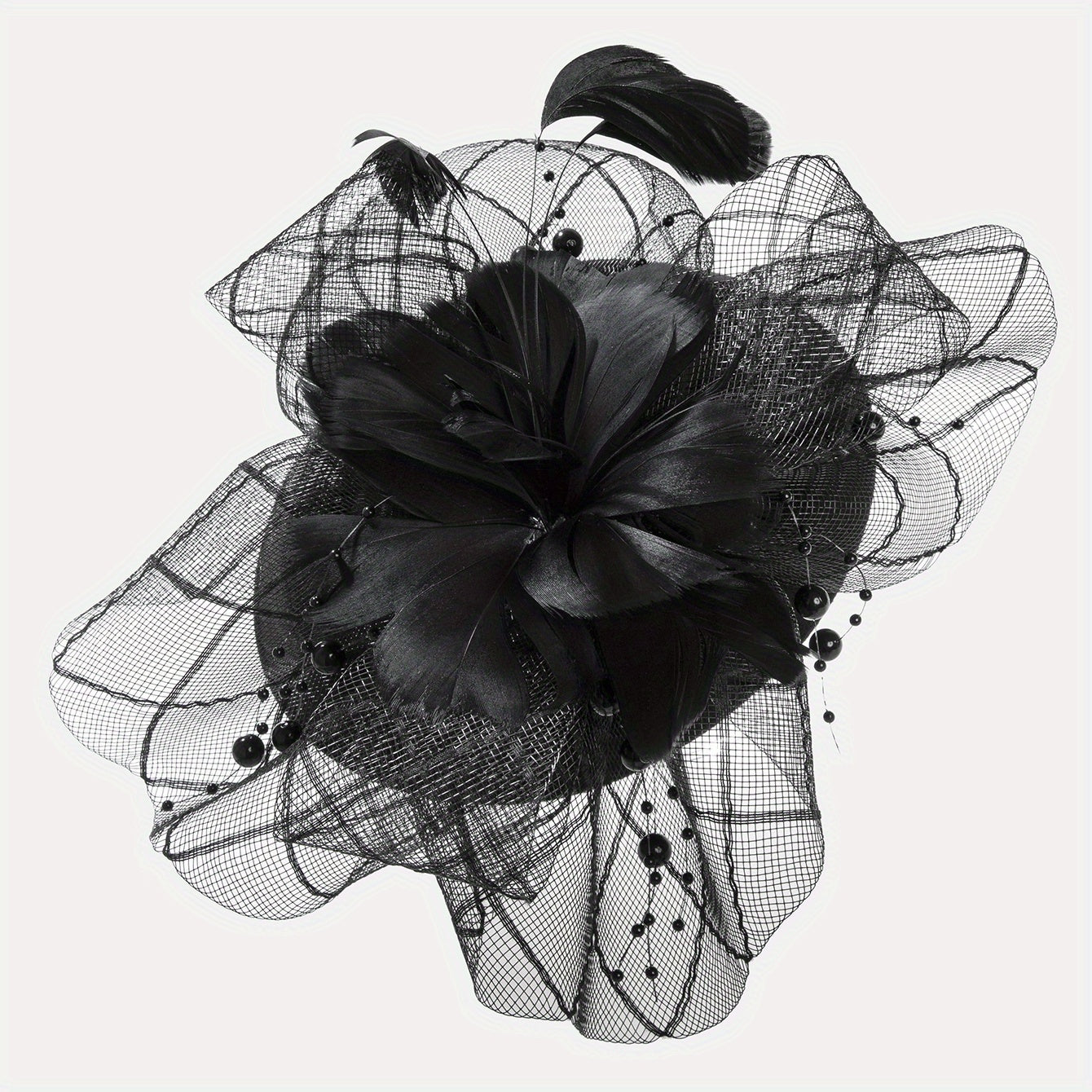 Women Flower Mesh Veil Head Piece Wedding Hat Derbyhat Church Hat