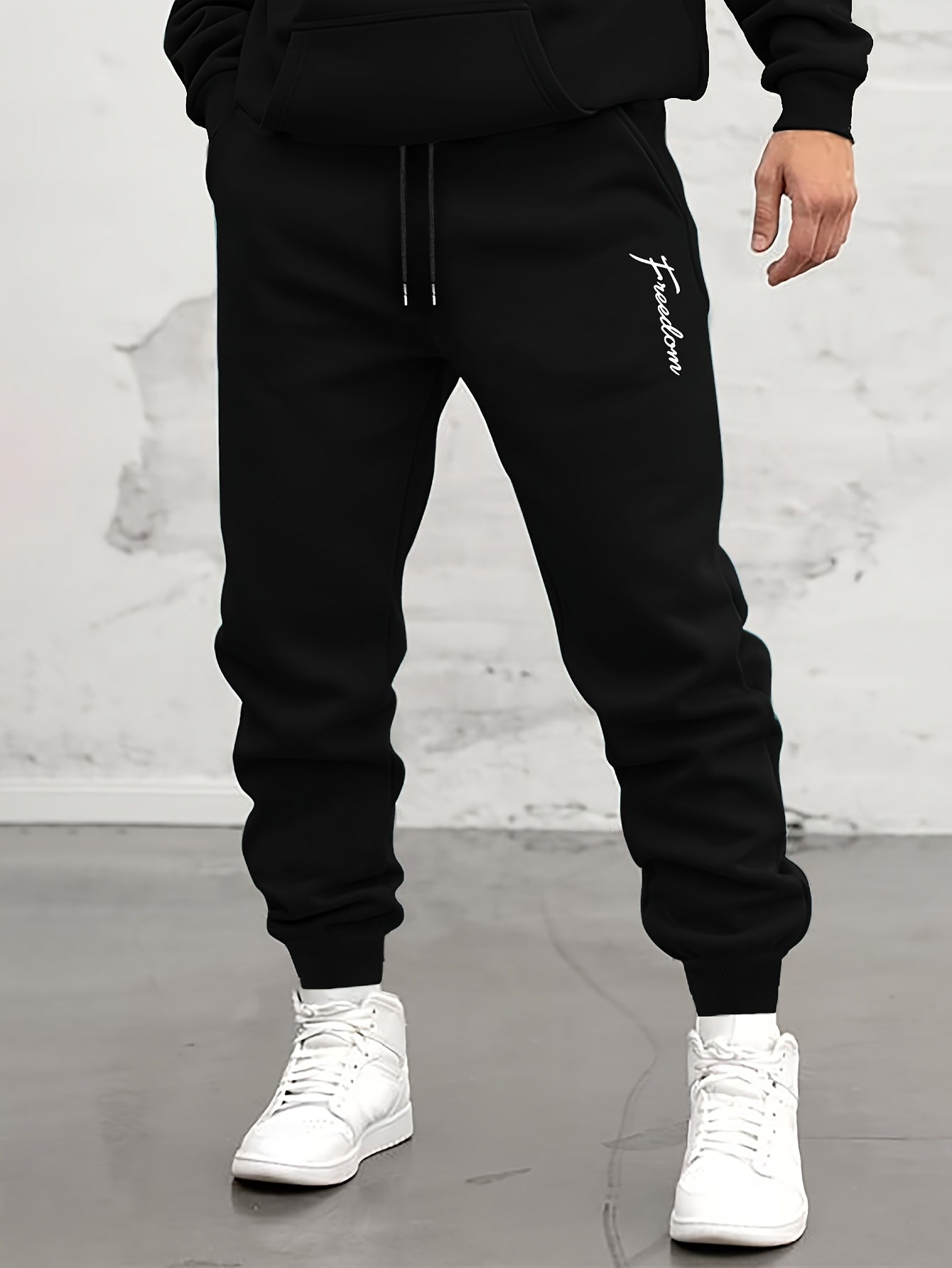 Coconut Tree Print Drawstring Sweatpants Loose Fit Pants Men's Casual Joggers