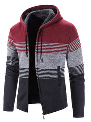 Men's Plush Hooded Sweater for Fall Winter