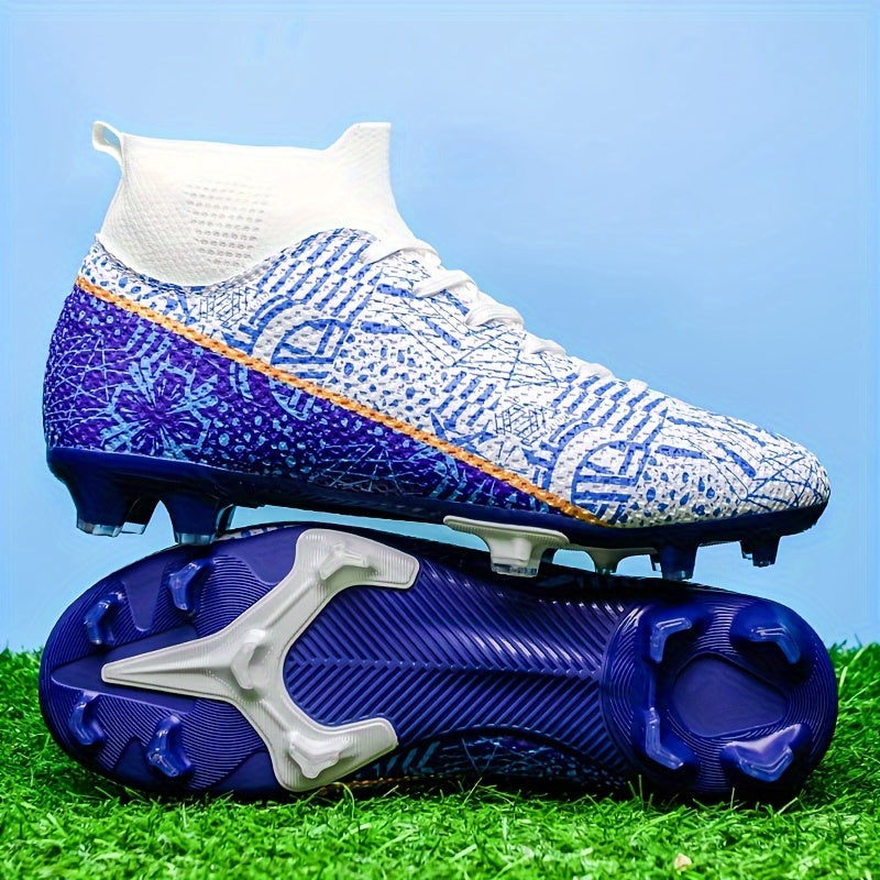 High Top Football Shoes Long Spikes Lightweight Turf Soccer Shoes