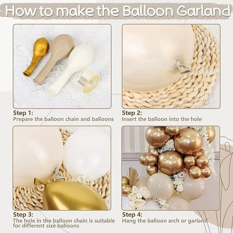 Golden Balloon Garland Kit 171pcs & Latex Balloons Arch Kit