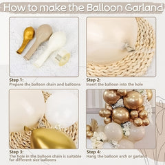 Golden Balloon Garland Kit 171pcs & Latex Balloons Arch Kit