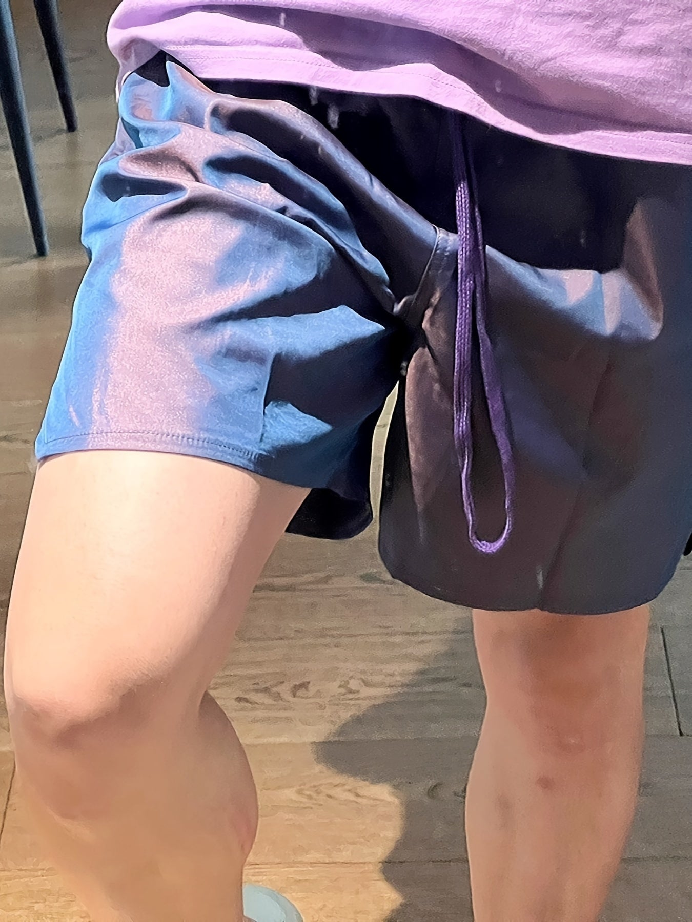 Men's Breathable Solid Shorts with Pockets Drawstring Elastic Waist