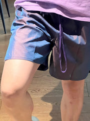 Men's Breathable Solid Shorts with Pockets Drawstring Elastic Waist