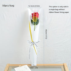 Bronzing English Single Holiday Gift Bouquet Packaging Bag - 50 Sheets