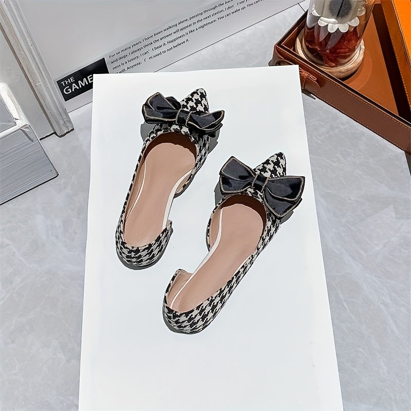 Bowknot Ballet Flats Pointed Toe Slip-On Shoes