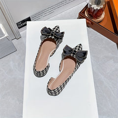 Bowknot Ballet Flats Pointed Toe Slip-On Shoes