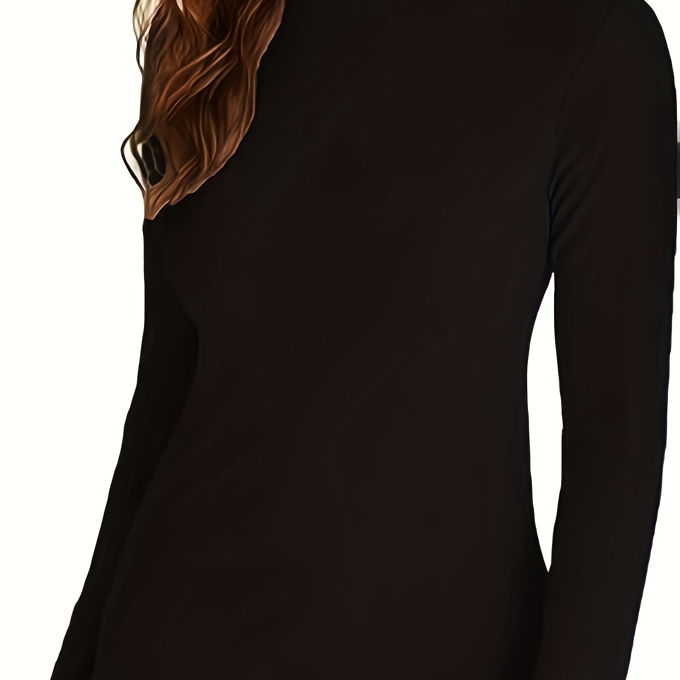 Sporty Top: High Neck Long Sleeve Stretch T-Shirt