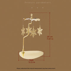 Christmas Revolving Lantern Snowflakes Deer Dream Catcher Candle Holder