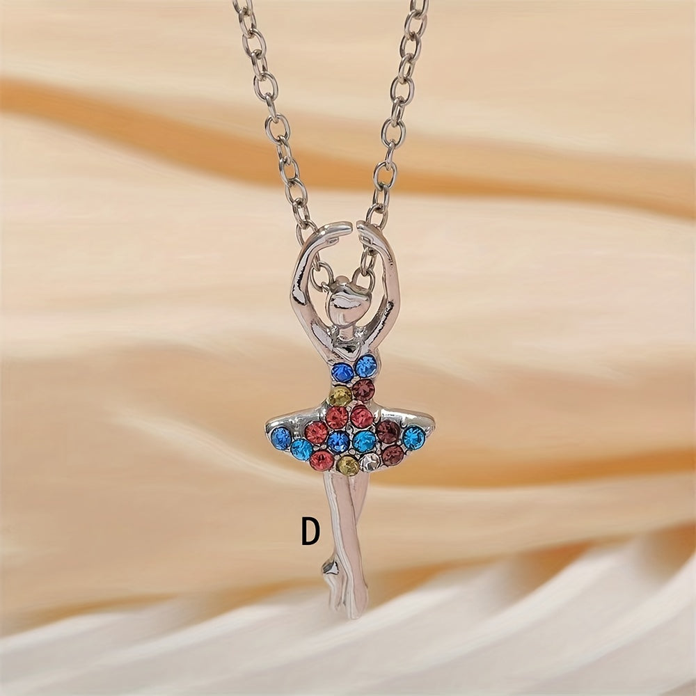 Dancing Girl Princess Pendant Necklace for Girls