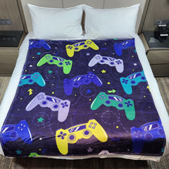 Classic Game Console Printed Blanket Cozy Flannel Blanket for Travel Camping