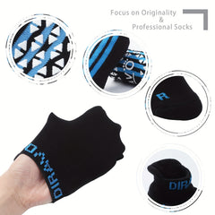 Letter Graphic Yoga Socks for Women, Non-slip Grips Ankle Socks