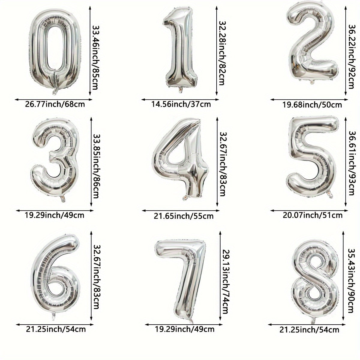 2pcs 81 28 Cm Number Foil Balloons Birthday Party Decor Supplies