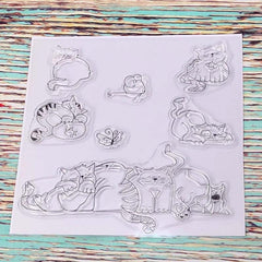 Flower Cartoon Animals Clear Stamps Rubber Stamp for DIY Scrapbooking