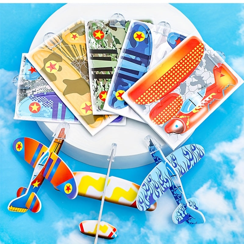 Mini Cartoon Hand Thrown Airplane Model Aircraft Puzzle DIY Toy Gift