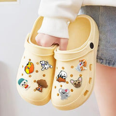 20pcs Animal Shoes Charms For Clogs Bubble Slides Sandals Dog Pattern Decor