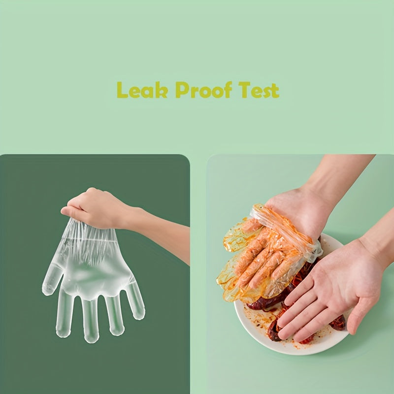 100pc Transparent Disposable Gloves for Kitchen Beauty Dishwashing