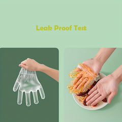 100pc Transparent Disposable Gloves for Kitchen Beauty Dishwashing