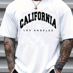 Men's California Graphic Print Crew Neck T-shirt
