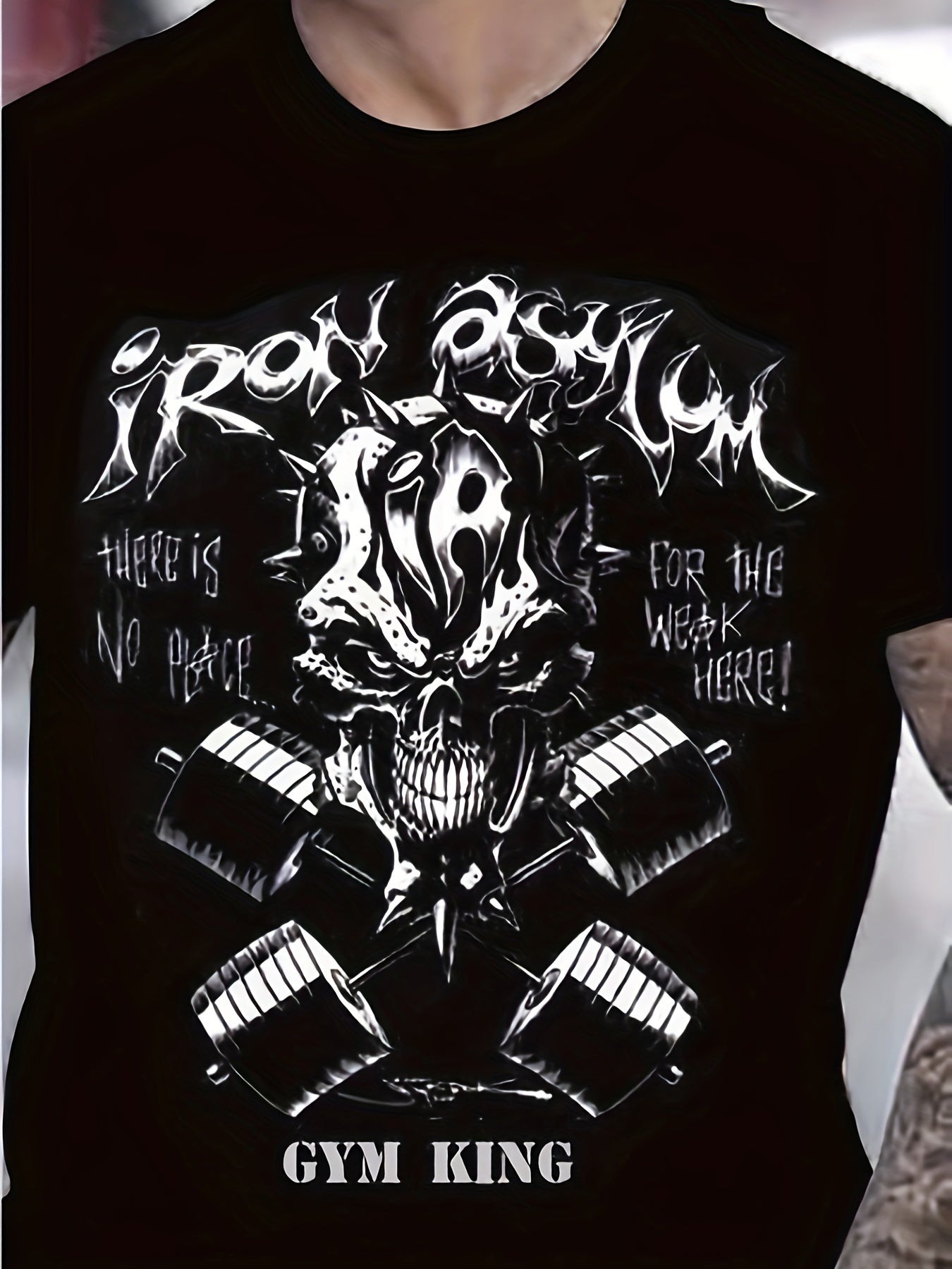 Skull Pattern Print Men's Short Sleeve T-shirt Graphic Tee