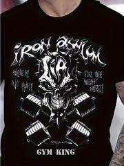 Skull Pattern Print Men's Short Sleeve T-shirt Graphic Tee
