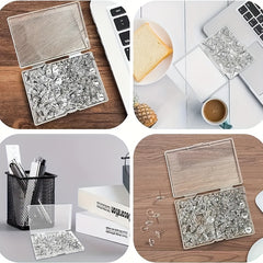 200pcs Transparent Thumbtacks for Bulletin Boards and Office Organization