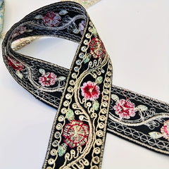 3m Embroidery Sequin Fabric Ribbon Home Decor Crafts 3.28" Width