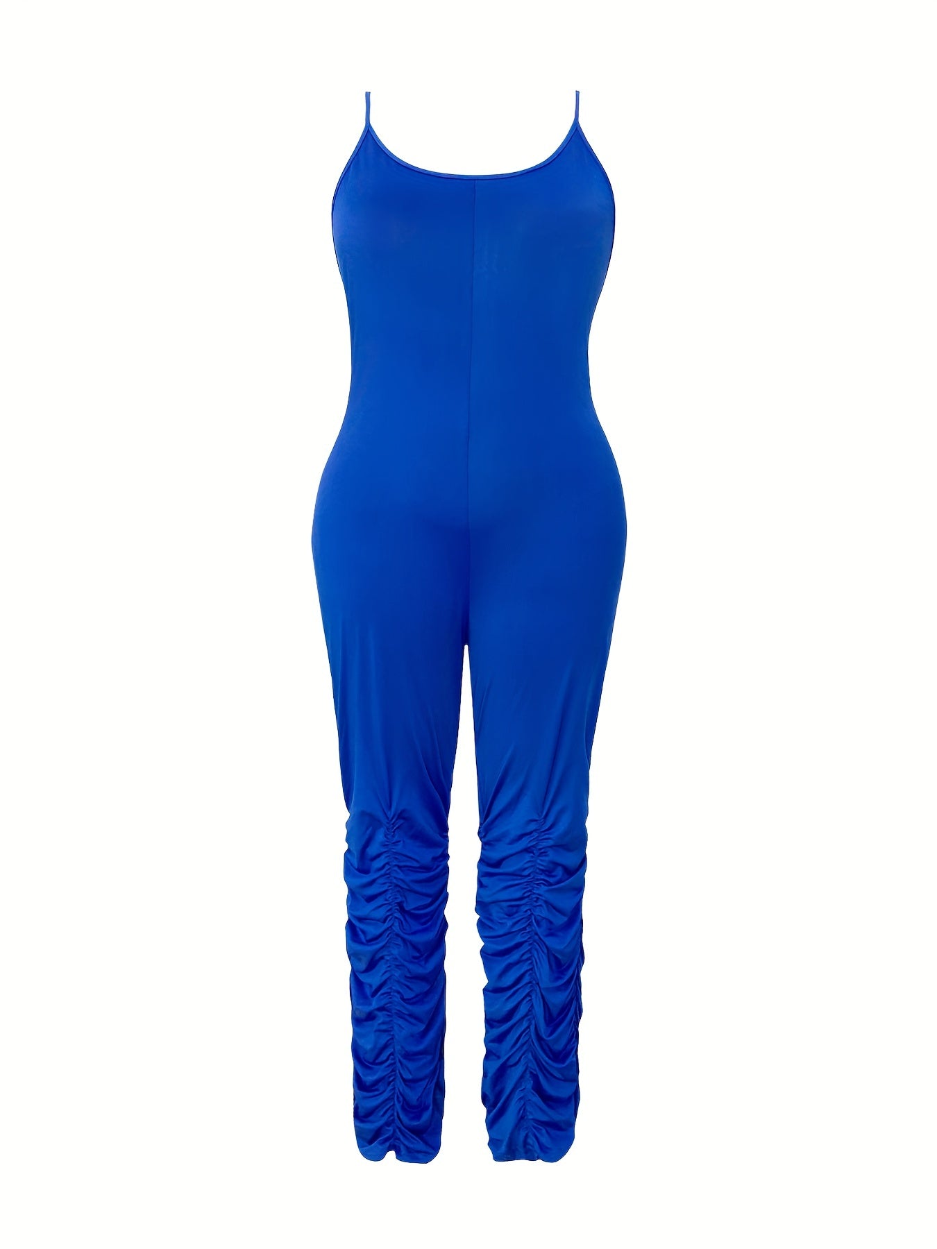 Sexy Romper Solid Ruched Stretch Cami Jumpsuit