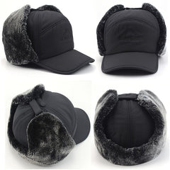 Trooper Hat Windproof Ear Protection Velvet Lined Warm Hat Winter Coldproof