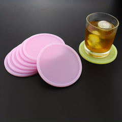 Silicone Coaster Luminous Coaster Pink Yellow Non slip Mat