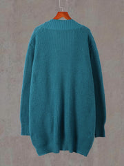 Open Front Long Sleeve Cardigan with Pockets